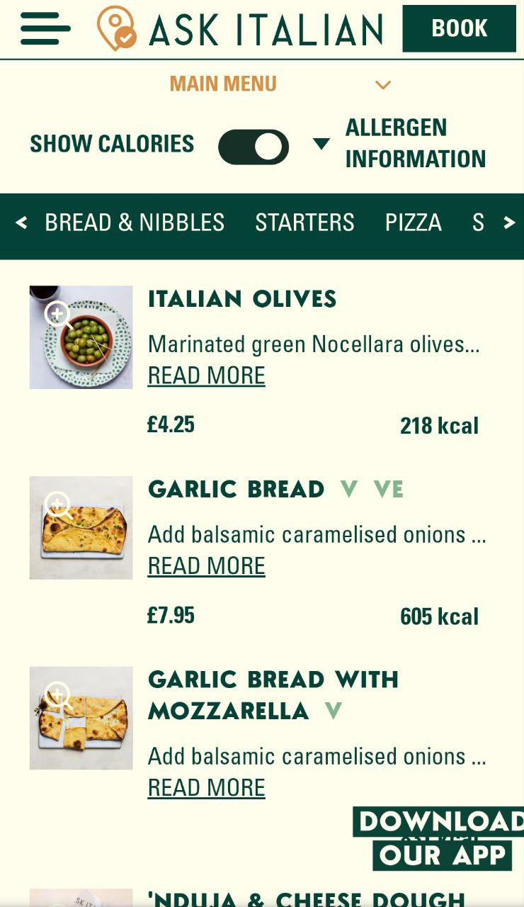 Mobile ordering interface
