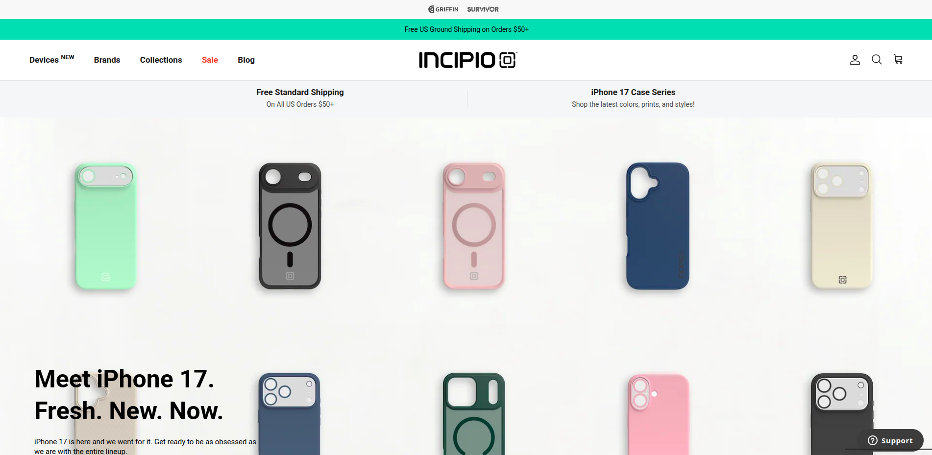 Incipio e-commerce website